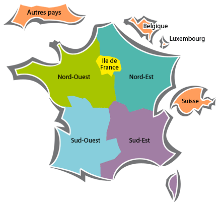 carte-france-2 One to Team intervient sur toute la France et les pays limitrophes